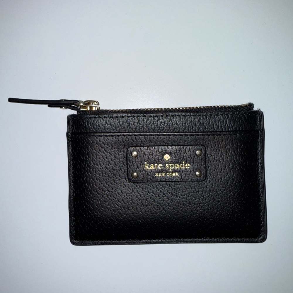 Kate spade leather change purse for credit cards - black leather